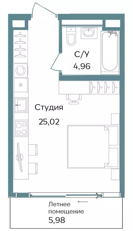 Квартира-студия: Республика Крым, Саки, курортный кластер Темпо (35.96 ... - Фото 0