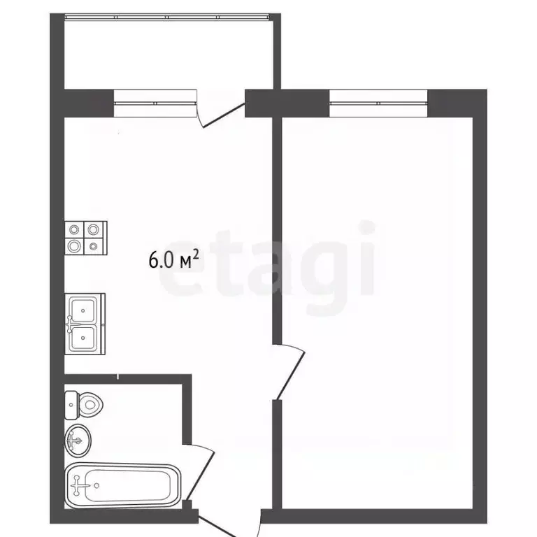 1-к кв. Московская область, Клин Майданово мкр, 2к4 (27.2 м) - Фото 2