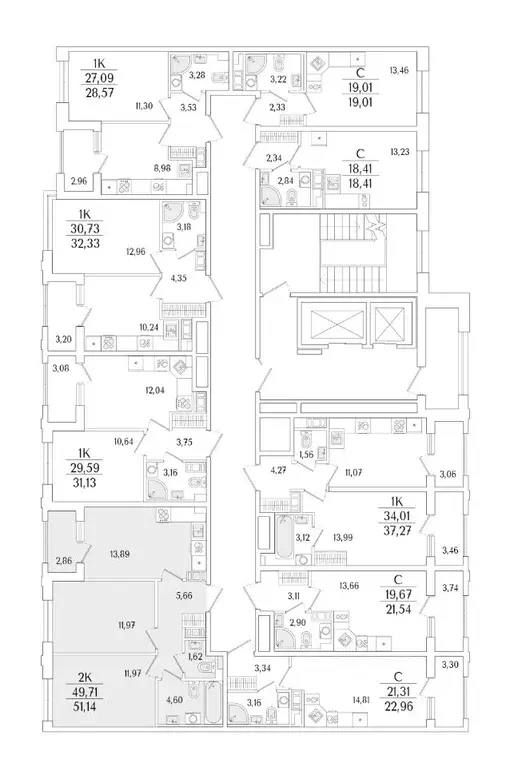 2-к кв. Санкт-Петербург ул. Фучика, 12к2Г1 (51.14 м) - Фото 1