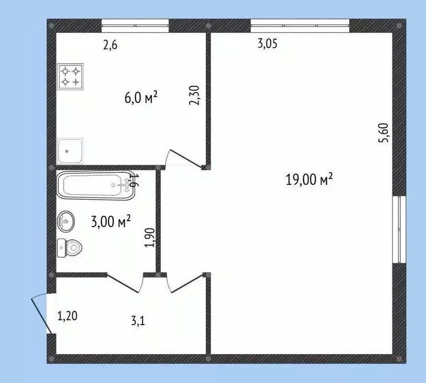1-к кв. Хабаровский край, Комсомольск-на-Амуре ул. Шиханова, 4 (31.1 ... - Фото 2