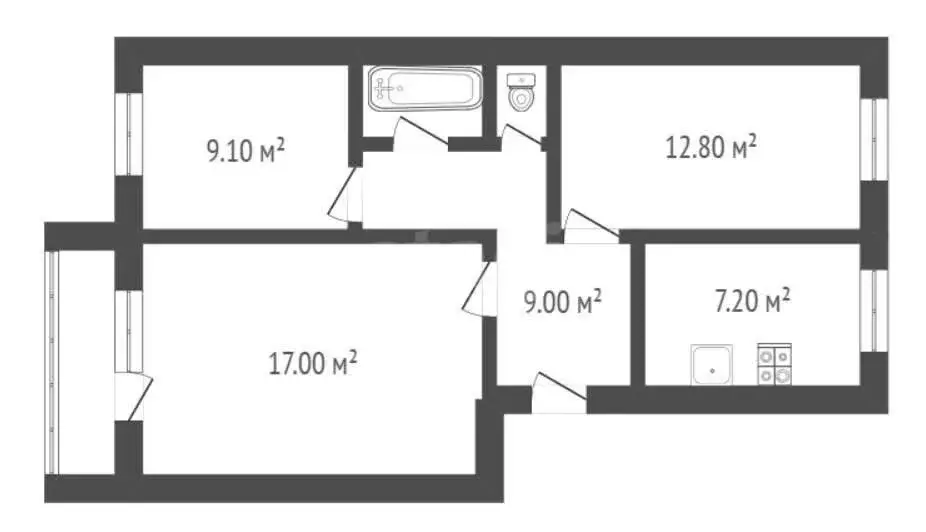 3-комнатная квартира: Борисоглебск, Первомайская улица, 83 (58.5 м) - Фото 1