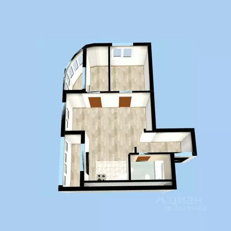 2-к кв. Башкортостан, Уфа Айская ул., 18/1 (61.47 м) - Фото 2