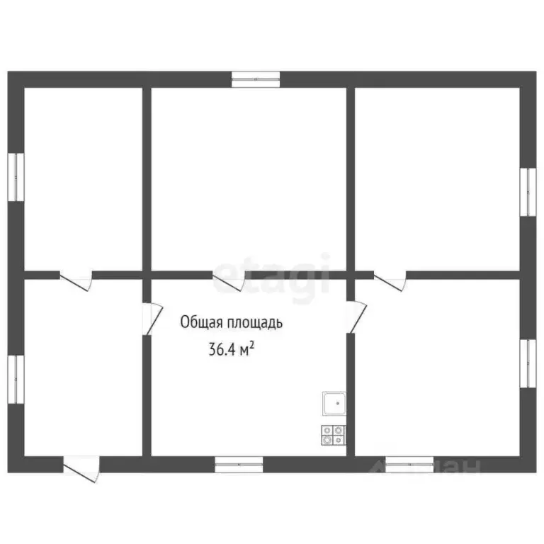 Дом в Кемеровская область, Прокопьевск Железнодорожная ул., 57 (36 м) - Фото 1