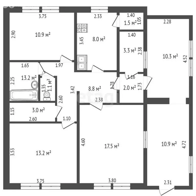 Дом в посёлок совхоза Сулакский, Новая улица (86.6 м) - Фото 1