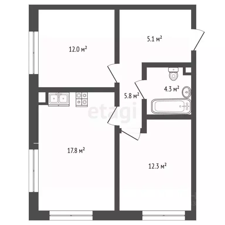2-к кв. Москва Дмитровское ш., 107к1 (57.4 м) - Фото 2