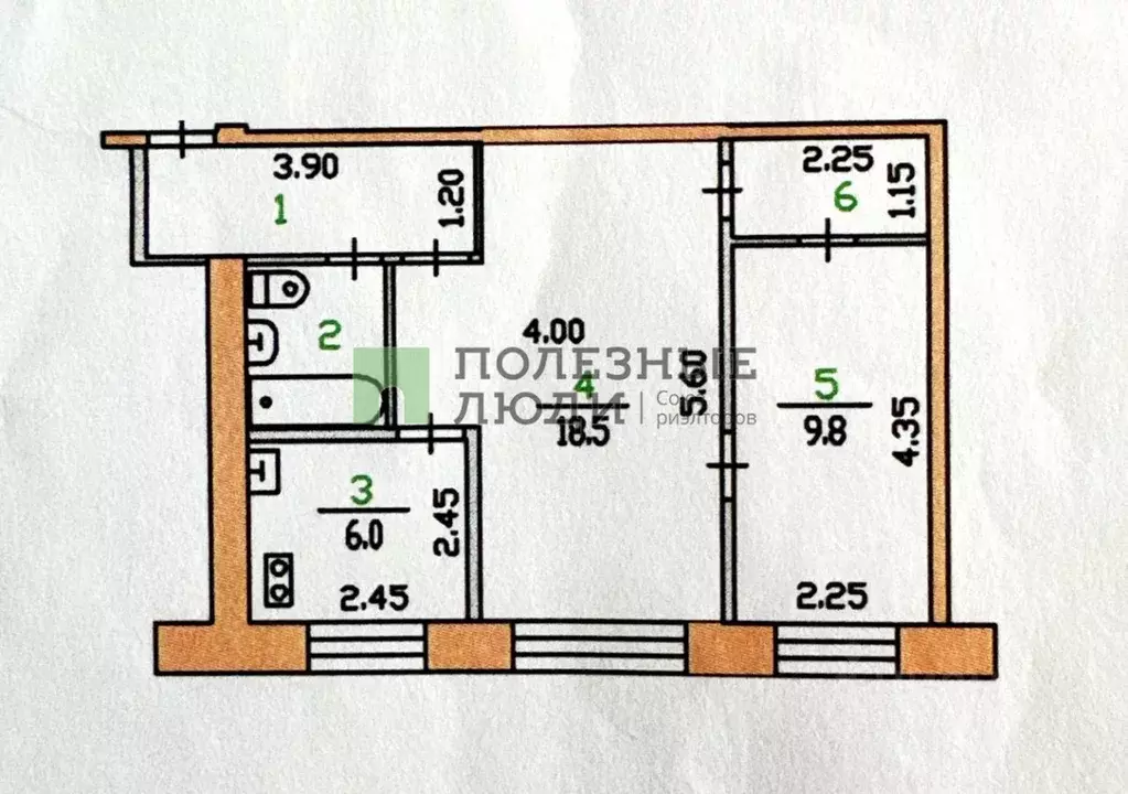 2-к кв. Орловская область, Орел Красноармейская ул., 16 (44.3 м) - Фото 1