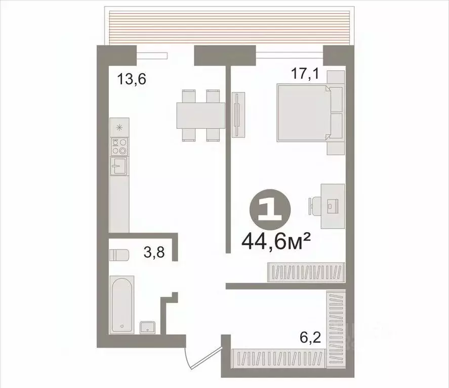 1-к кв. Новосибирская область, Новосибирск Весенний мкр, ул. Заречная, ... - Фото 2