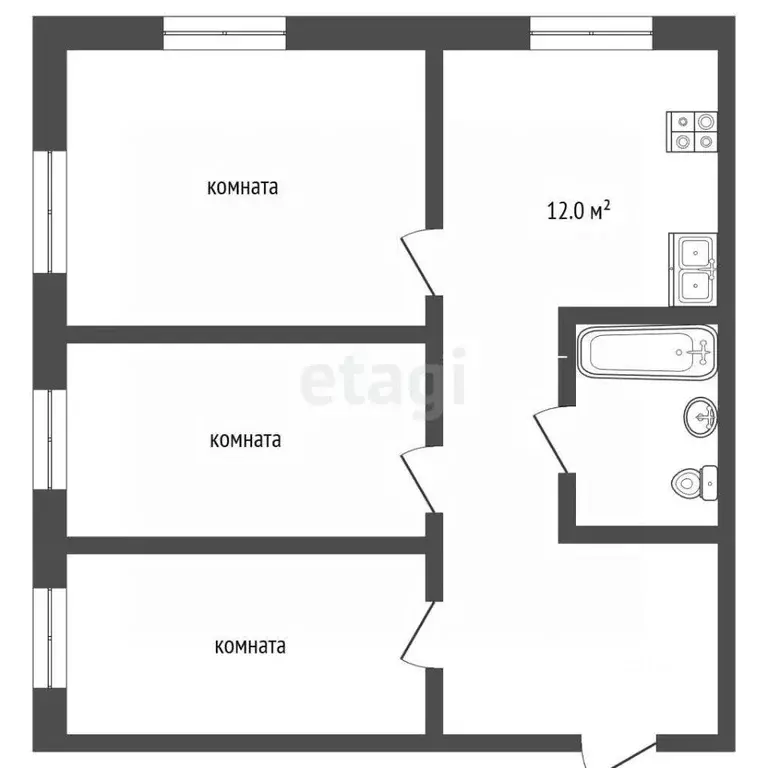 3-к кв. Владимирская область, Муром Московская ул., 85 (62.0 м) - Фото 2