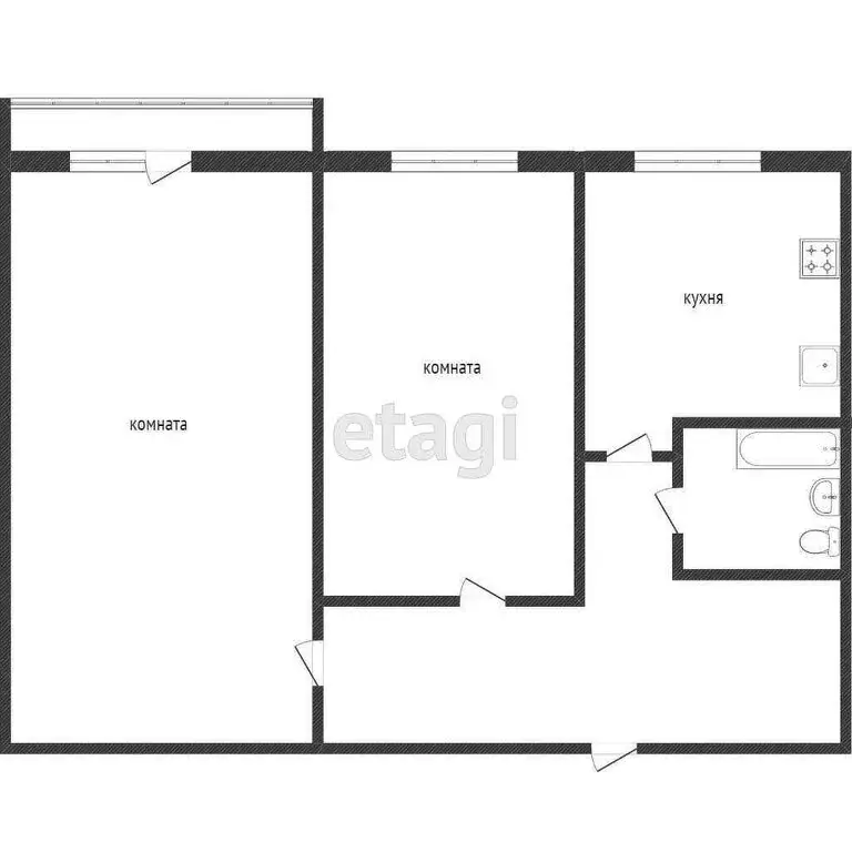 2-комнатная квартира: Кемерово, проспект Ленина, 134 (43.4 м) - Фото 1