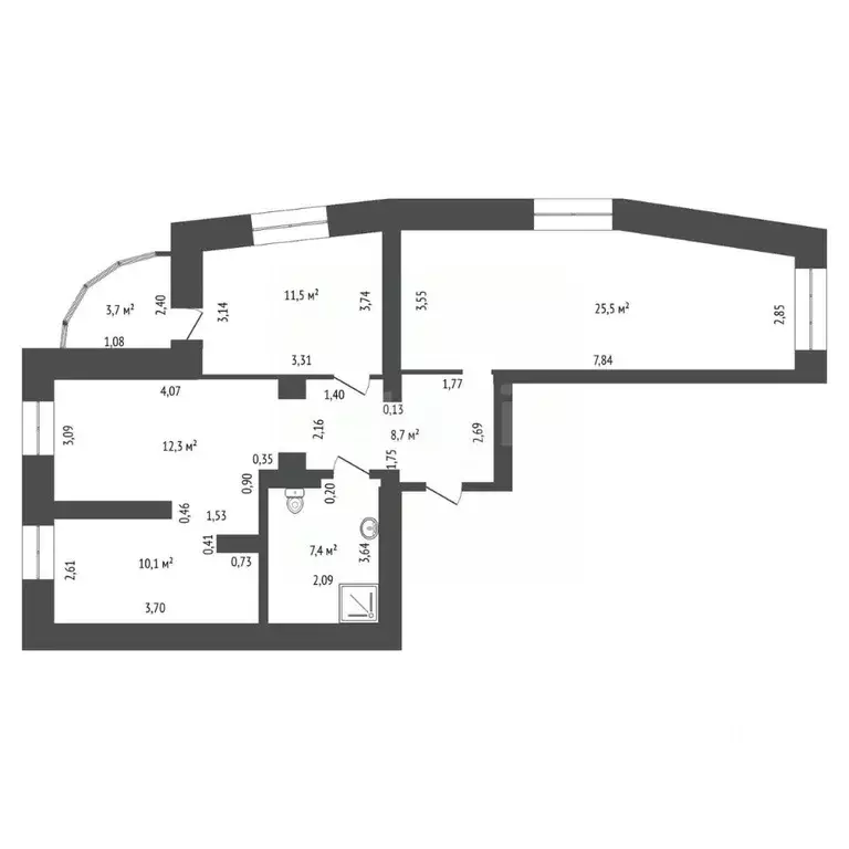 3-к кв. Башкортостан, Уфа Высотная ул., 14 (75.5 м) - Фото 2