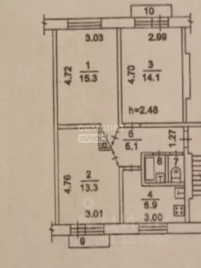 3-к кв. Московская область, Реутов Советская ул., 19 (57.0 м) - Фото 2