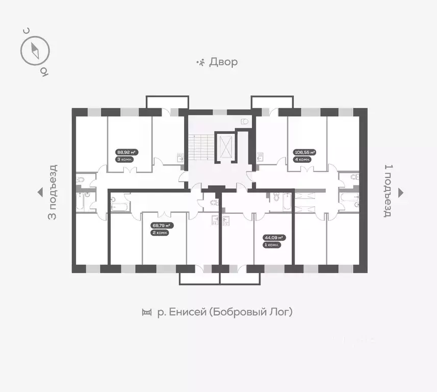 3-к кв. Красноярский край, Красноярск ул. Академгородок, 74 (89.6 м) - Фото 1