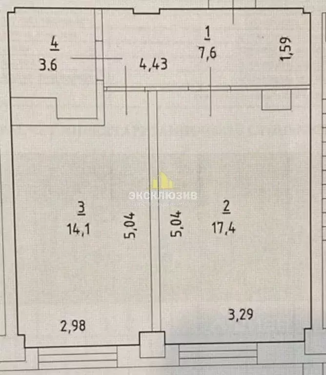 1-к кв. Ставропольский край, Ессентуки ул. Буачидзе, 1к6 (42.7 м) - Фото 2