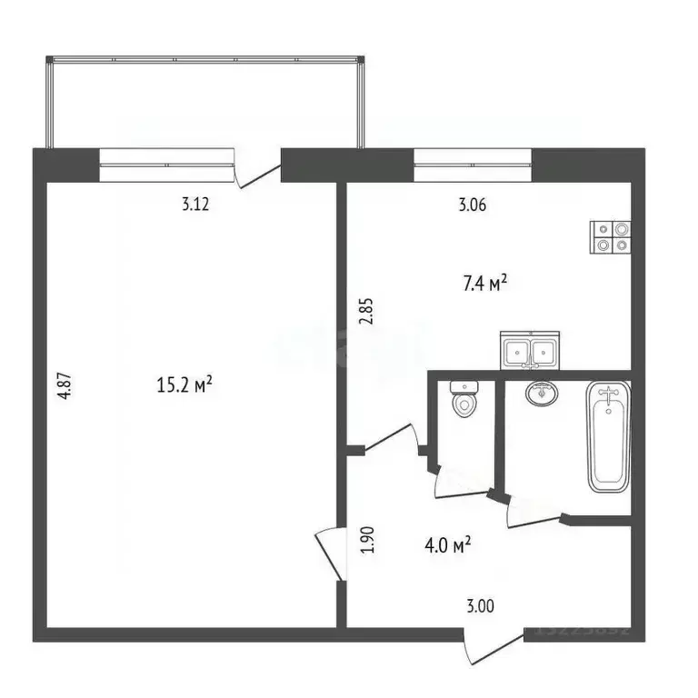 1-к кв. Вологодская область, Вологда Вологодская ул., 8А (29.4 м) - Фото 1