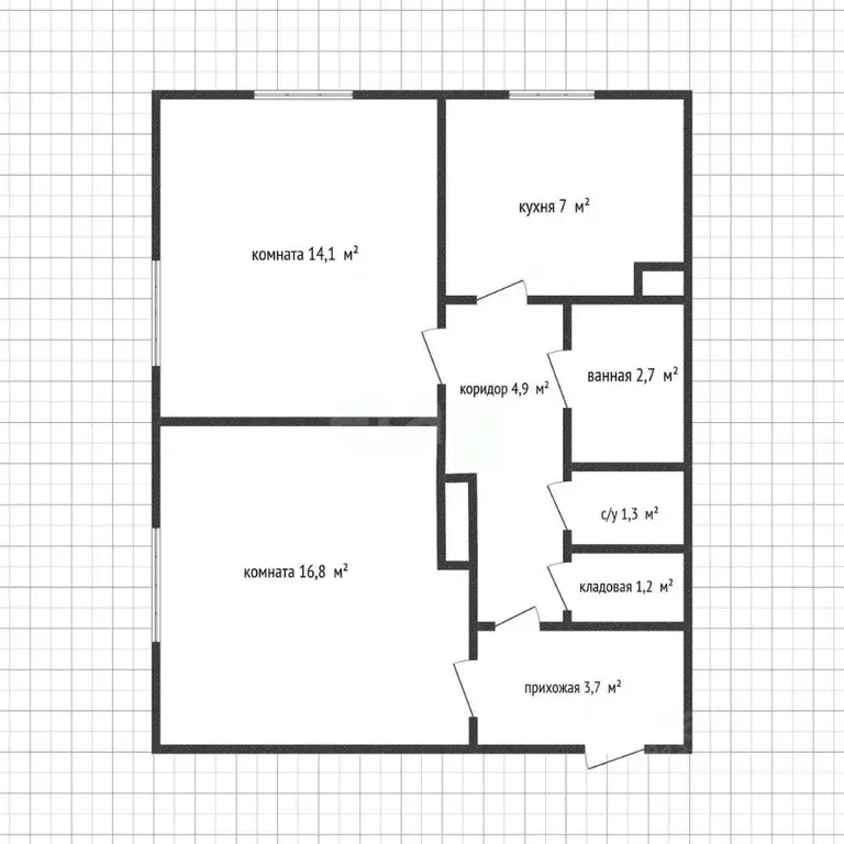 2-к кв. Адыгея, Майкоп Краснооктябрьская ул., 63 (51.7 м) - Фото 2