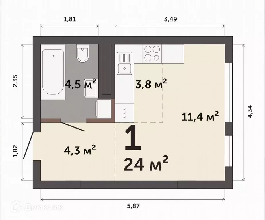 Продаётся квартира-студия, 24 м - Фото 0