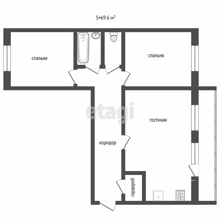3-комнатная квартира: Альметьевск, улица Ленина, 135 (70 м) - Фото 1