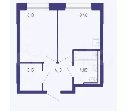 1-к. квартира, 31 м, 2/17 эт. - Фото 1