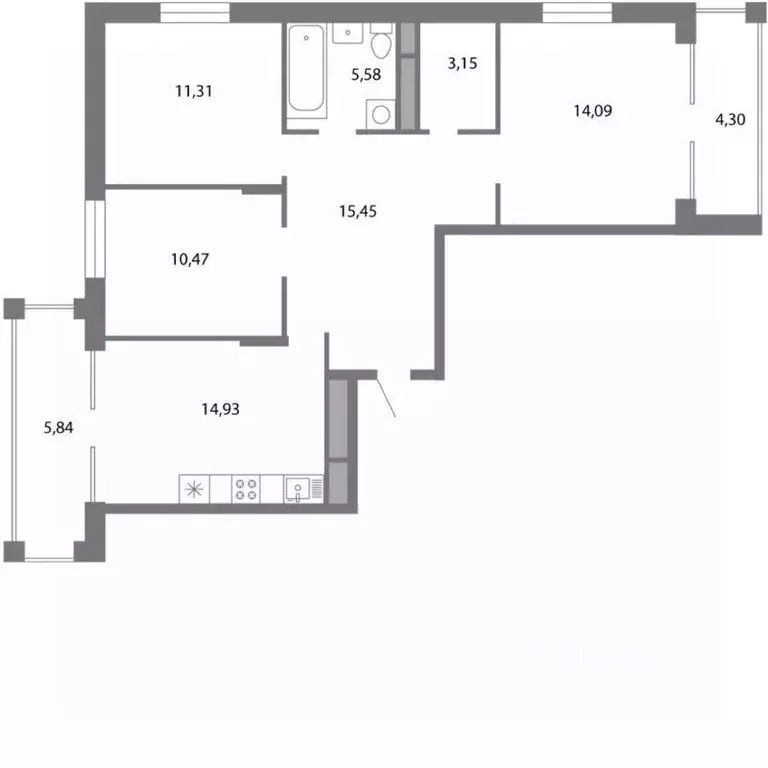 3-к кв. Рязанская область, Рязань Солотча р-н, 10В (83.0 м) - Фото 2
