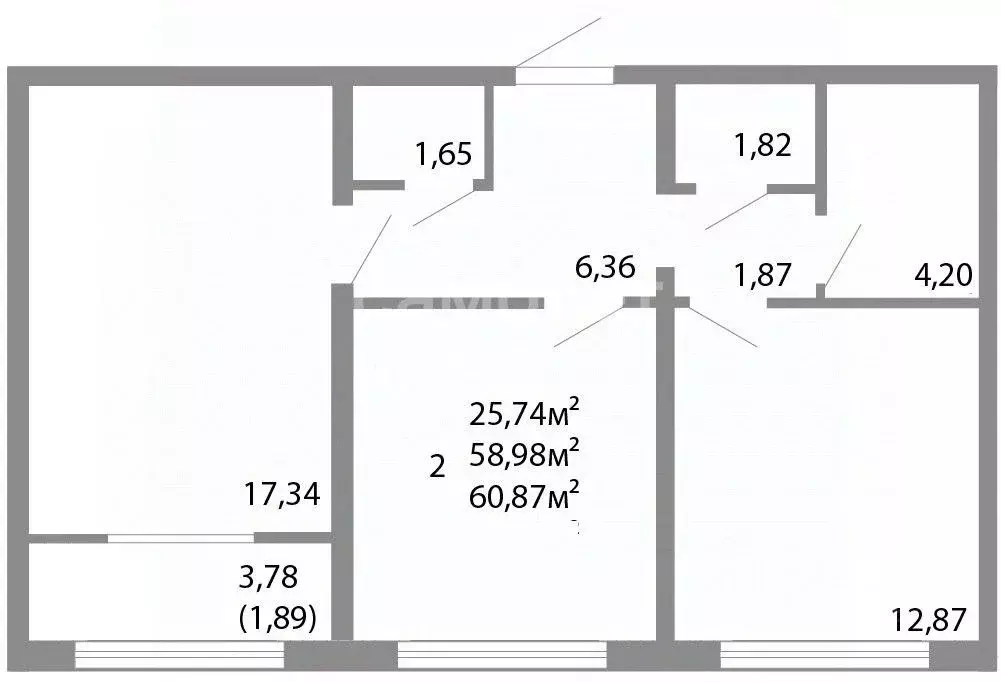 2-к кв. Челябинская область, Челябинск Университетская Набережная ул., ... - Фото 2