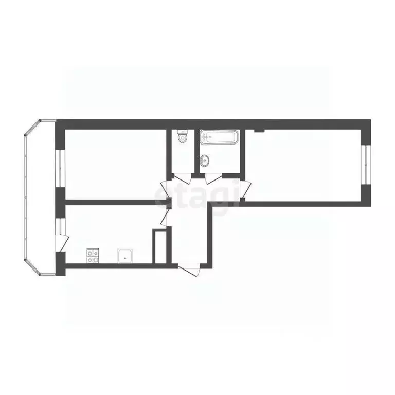 2-к кв. Смоленская область, Смоленск ул. Багратиона, 26А (65.2 м) - Фото 0