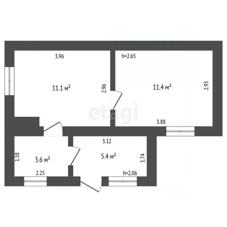 2-к кв. Крым, Сакский район, с. Охотниково ул. Советская (31.5 м) - Фото 2