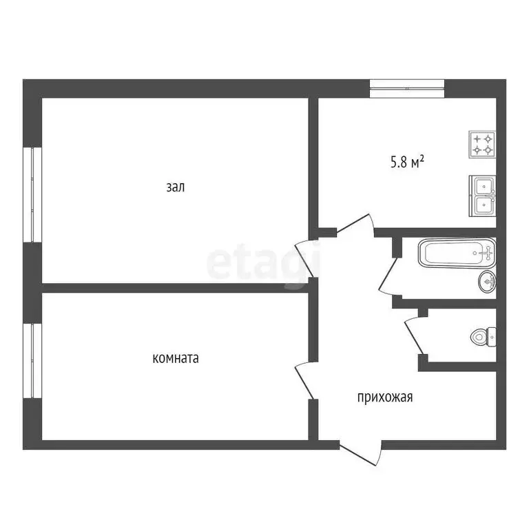 2-комнатная квартира: Краснодар, Совхозная улица, 38 (41.4 м) - Фото 0