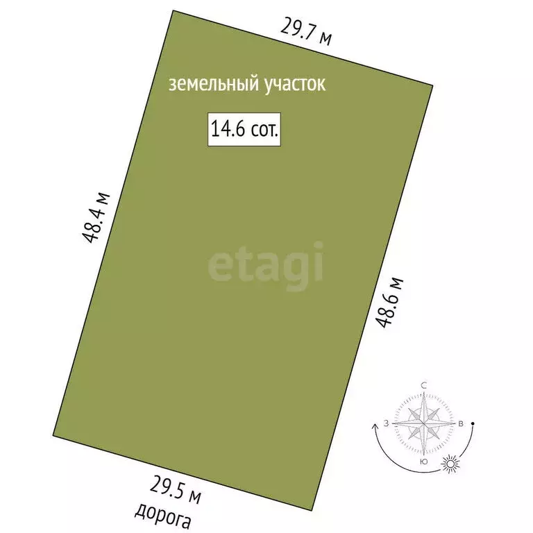 Участок в посёлок Западный, Тенистая улица (14.6 м) - Фото 0