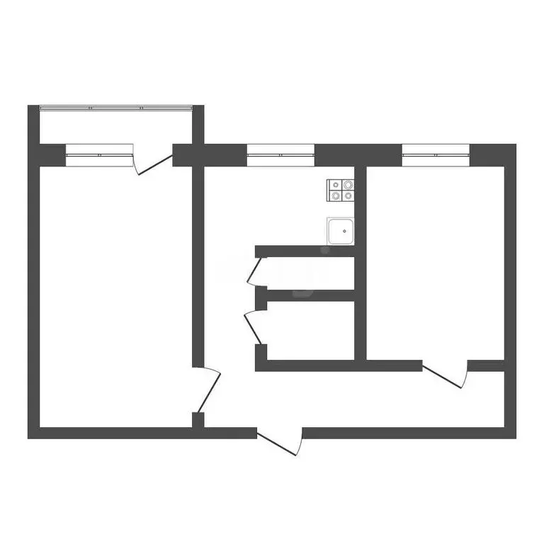 2-комнатная квартира: посёлок городского типа Грицовский, Первомайская ... - Фото 1