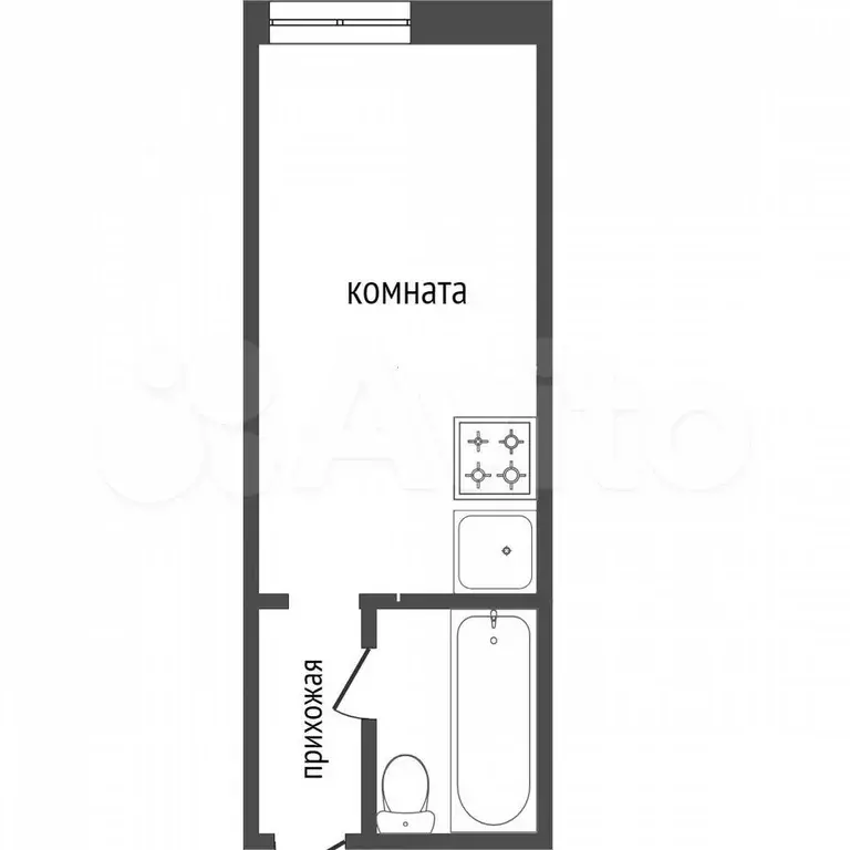 Квартира-студия, 26,9 м, 1/10 эт. - Фото 0