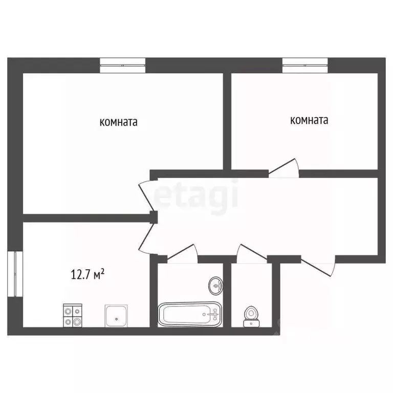 2-к кв. Вологодская область, Великий Устюг Кооперативная ул., 25 (48.7 ... - Фото 2