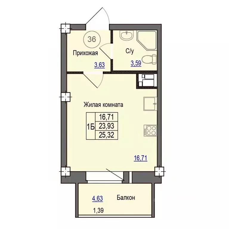 1-к кв. Псковская область, Псковский район, Завеличенская волость, д. ... - Фото 1