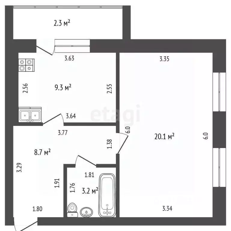 1-к кв. Мордовия, Саранск ул. Сущинского, 22А (41.3 м) - Фото 0