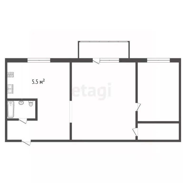 2-к кв. Московская область, Серпухов ул. Дзержинского, 38 (43.5 м) - Фото 2