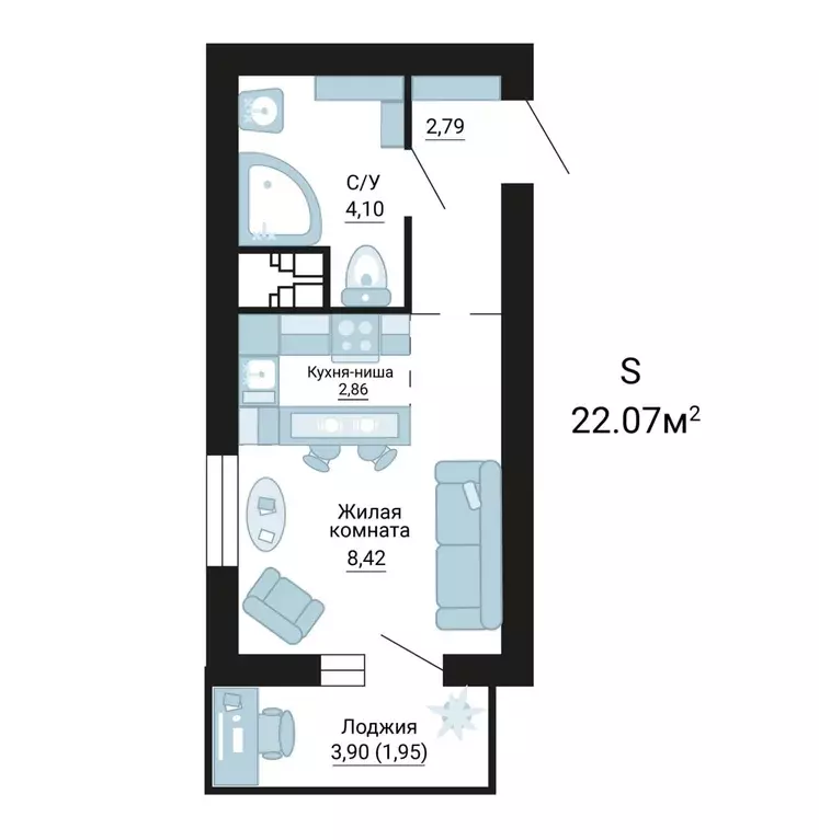 Продаётся квартира-студия, 22.1 м - Фото 0