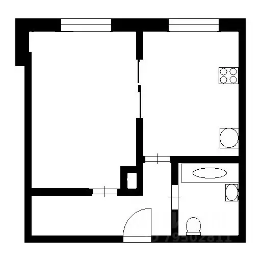 1-к кв. Санкт-Петербург Лиственная ул., 18к1 (43.0 м) - Фото 2