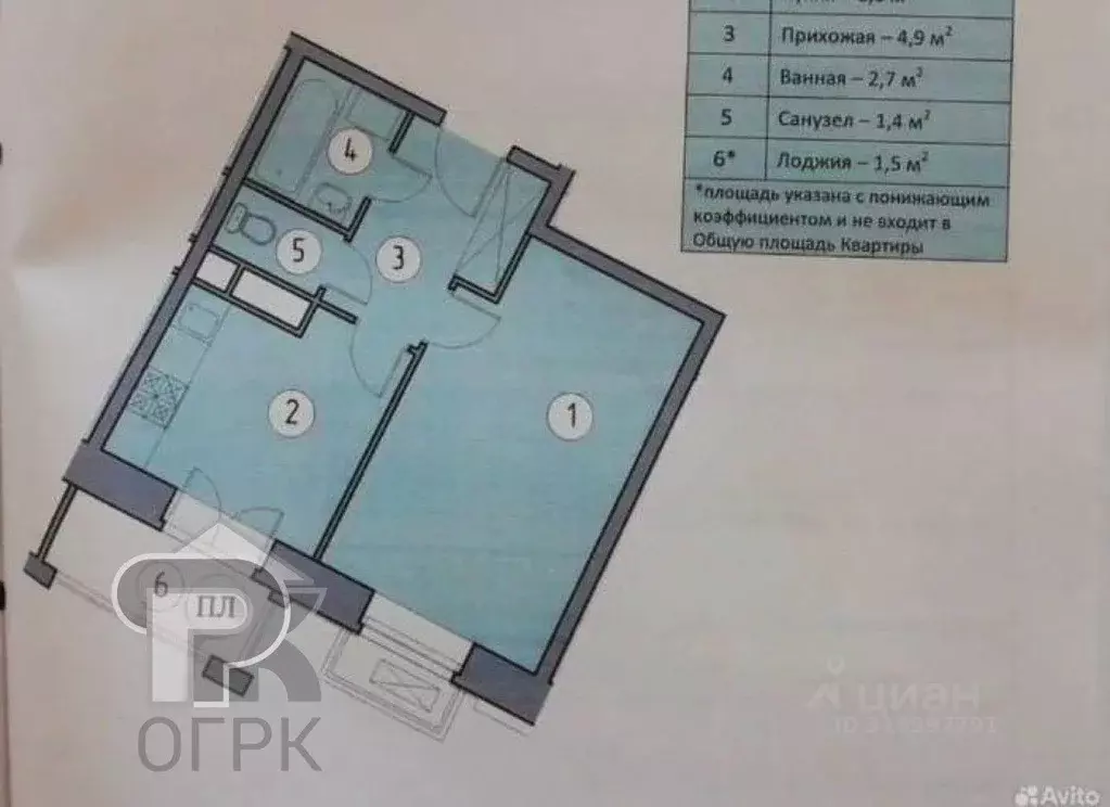 1-к кв. Московская область, Видное ул. Галины Вишневской, 1к1 (32.3 м) - Фото 0