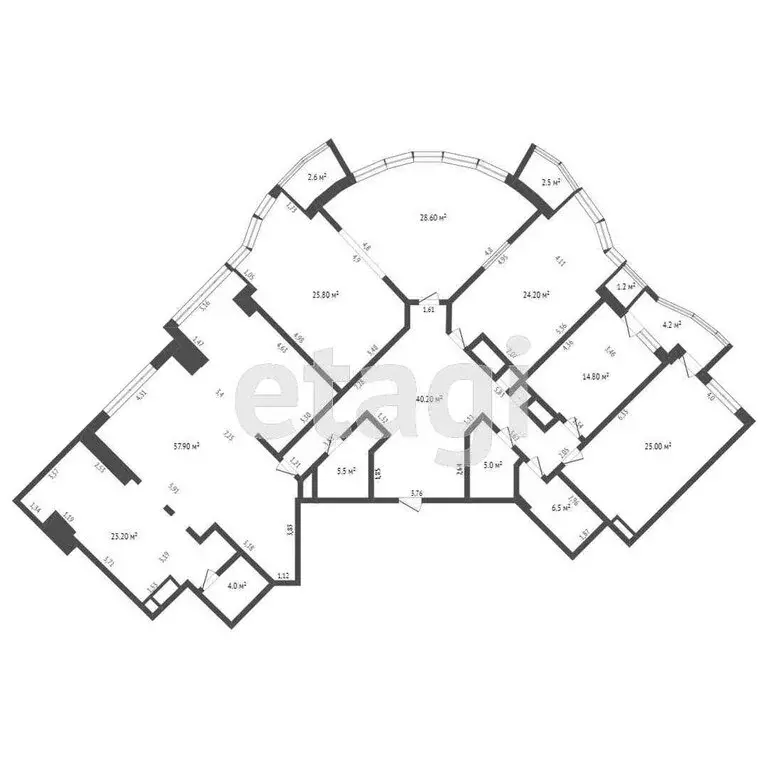 7-комнатная квартира: Тюмень, улица Малыгина, 90 (260 м) - Фото 0
