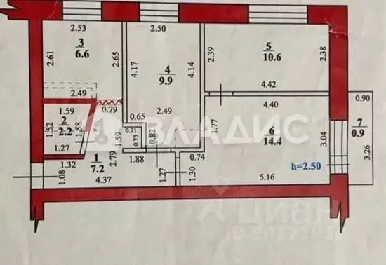 3-к кв. Башкортостан, Стерлитамак Вокзальная ул., 28 (50.9 м) - Фото 2