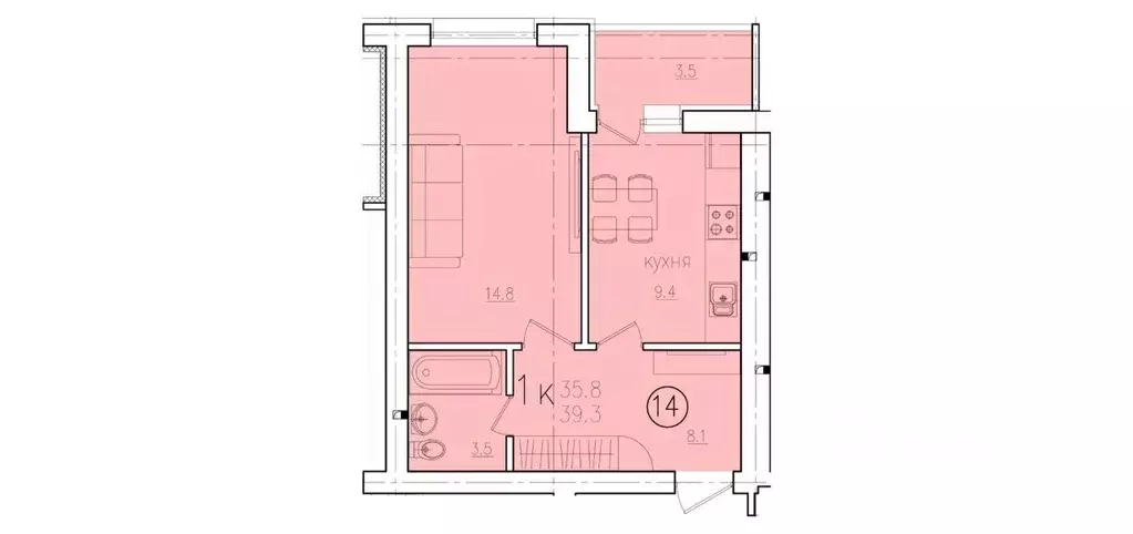 1-к кв. Саратовская область, Энгельс Энгельс-9 мкр, 2 (39.3 м) - Фото 1