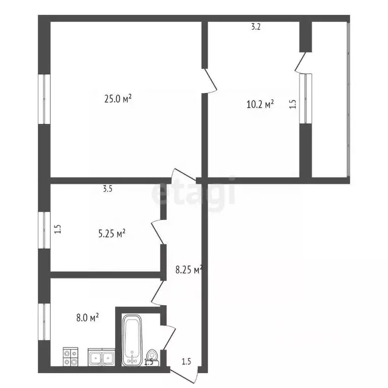 3-к кв. Крым, Феодосия ул. Анюнаса, 2 (60.2 м) - Фото 1