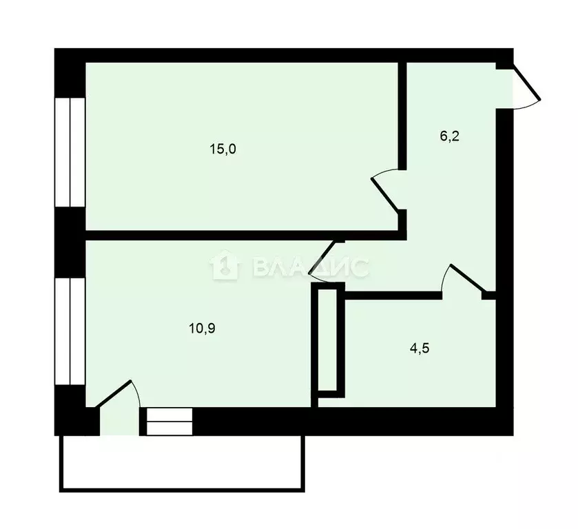 Квартира, 1 комната, 36.6 м - Фото 0
