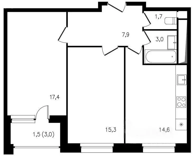 2-комнатная квартира: Москва, Старопетровский проезд, 8 (65 м) - Фото 1