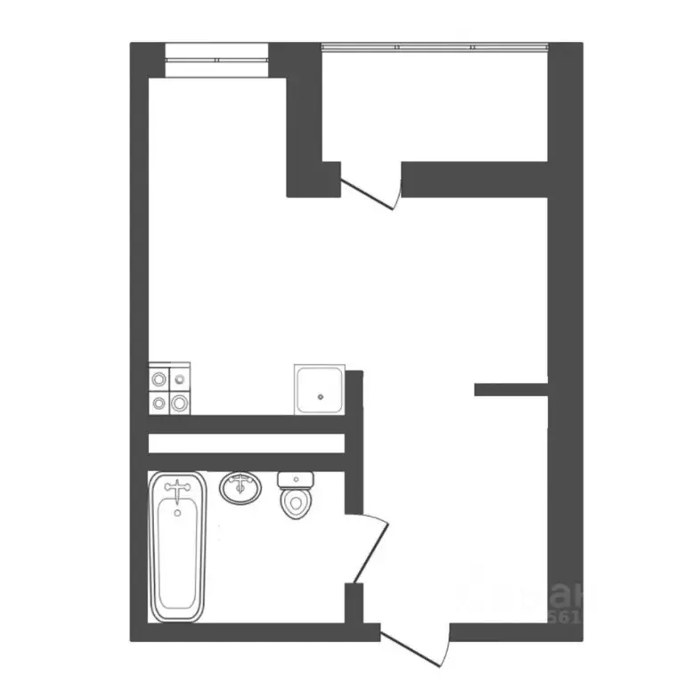 Студия Тюменская область, Тюменский муниципальный округ, д. Патрушева ... - Фото 1