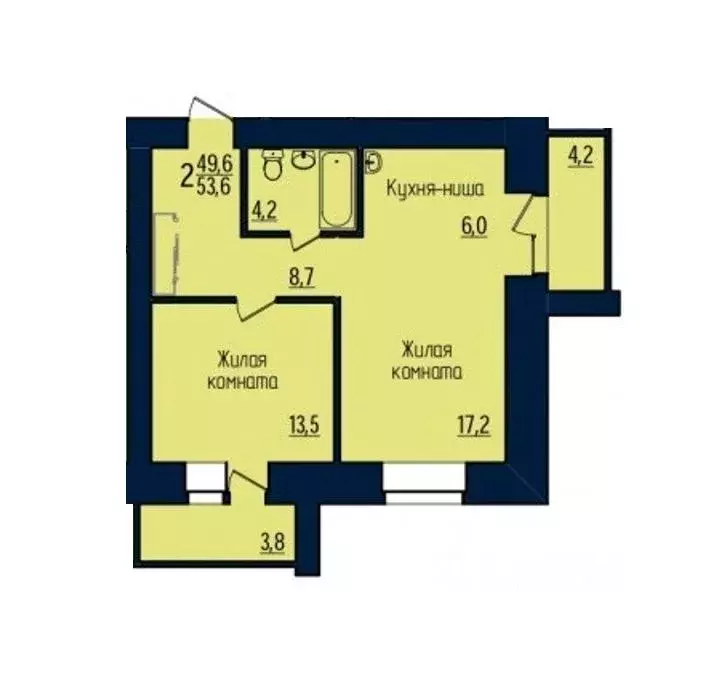 2-к кв. Амурская область, Благовещенск Северная ул., 103 (53.6 м) - Фото 0