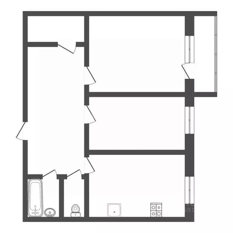 2-к кв. Тульская область, Тула Епифанская ул., 123 (51.0 м) - Фото 1
