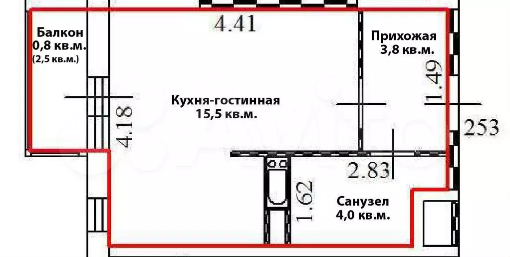 Аукцион: квартира-студия, 23,3 м, 15/17 эт. - Фото 0