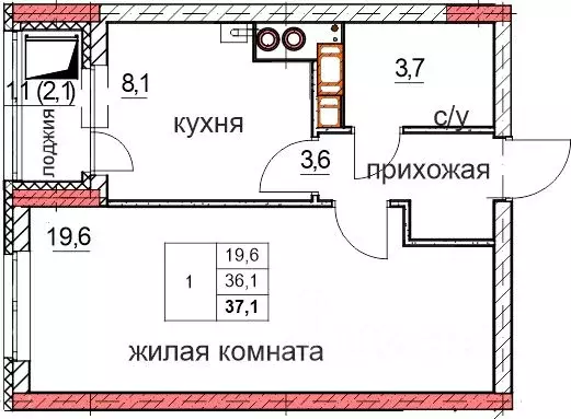 1-к кв. Нижегородская область, Дзержинск Комсомольский мкр,  (36.1 м) - Фото 0