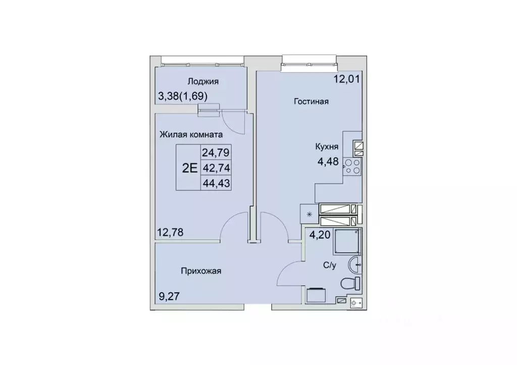 2-к кв. Ростовская область, Батайск  (44.43 м) - Фото 1