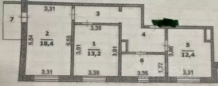 2-к кв. Белгородская область, Белгород ул. Толстого, 45 (63.0 м) - Фото 2